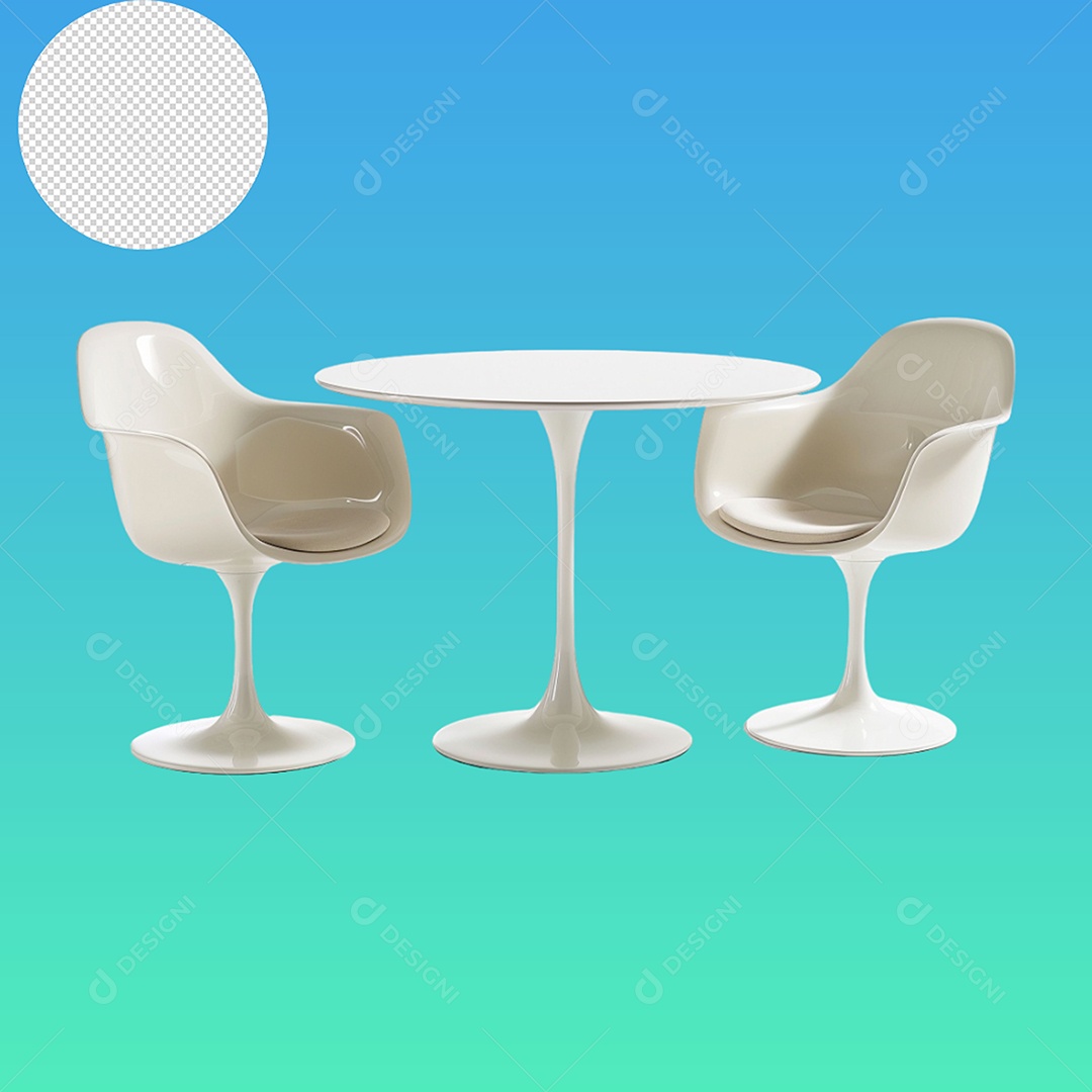 Elemento 3D Cadeiras e Mesa Para Composição PSD