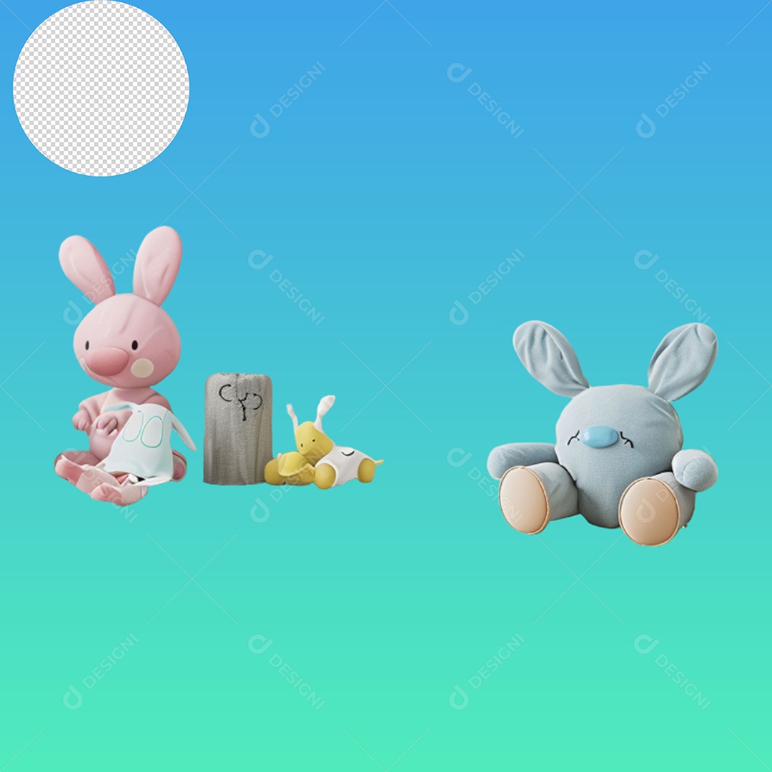 Elemento 3D Conjunto de Brinquedos Para Composição PSD