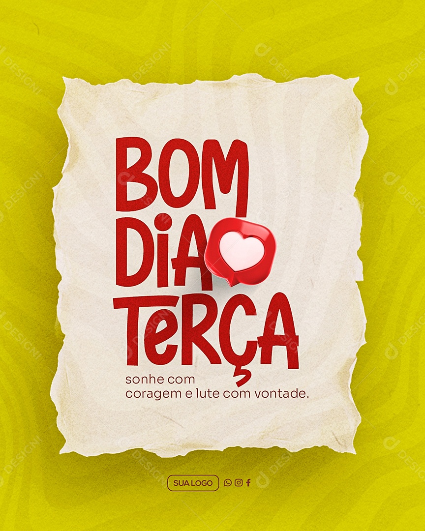 Bom Dia Terça Feira Social Media PSD Editável