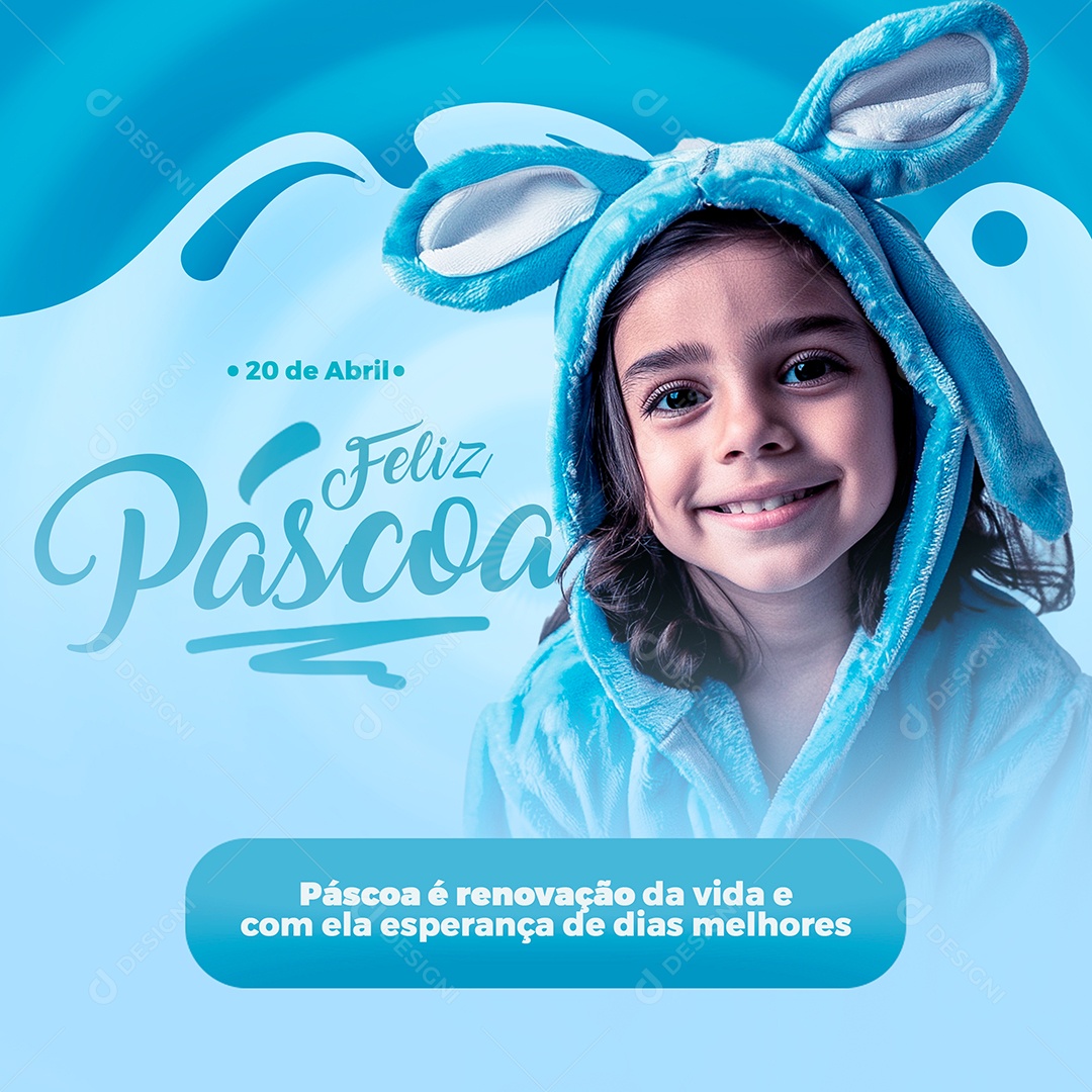 Feliz Páscoa 20 de Abril Social Media PSD Editável