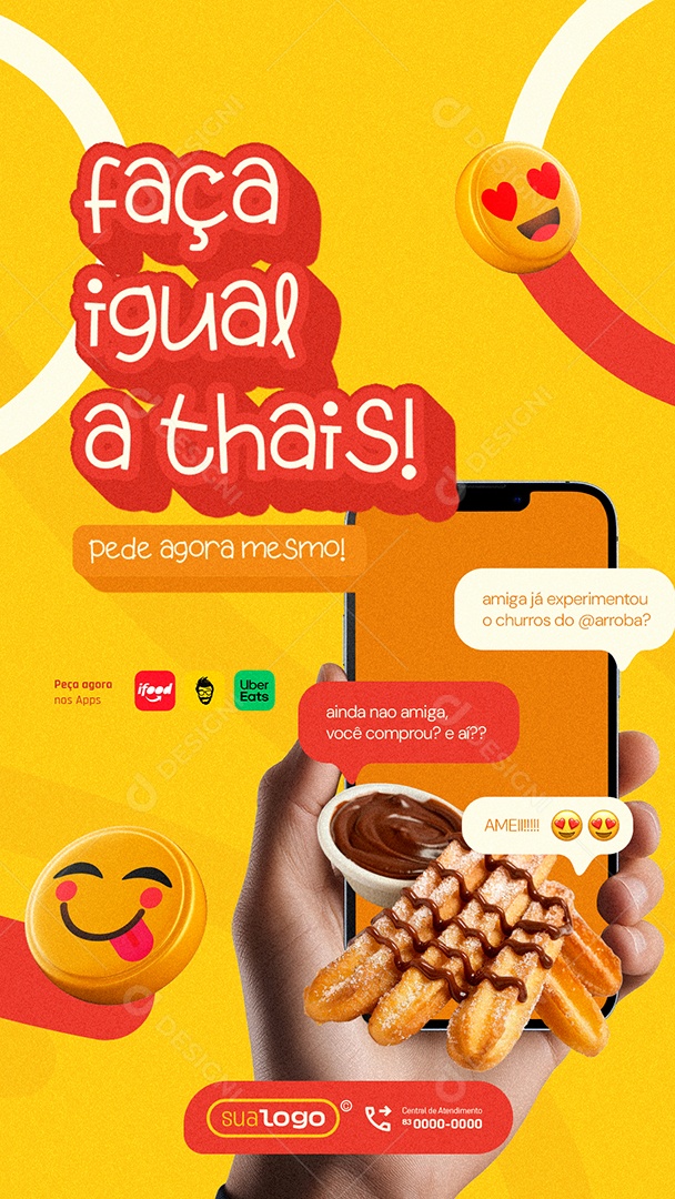 Story Churros Faça Igual a Thais Social Media PSD Editável