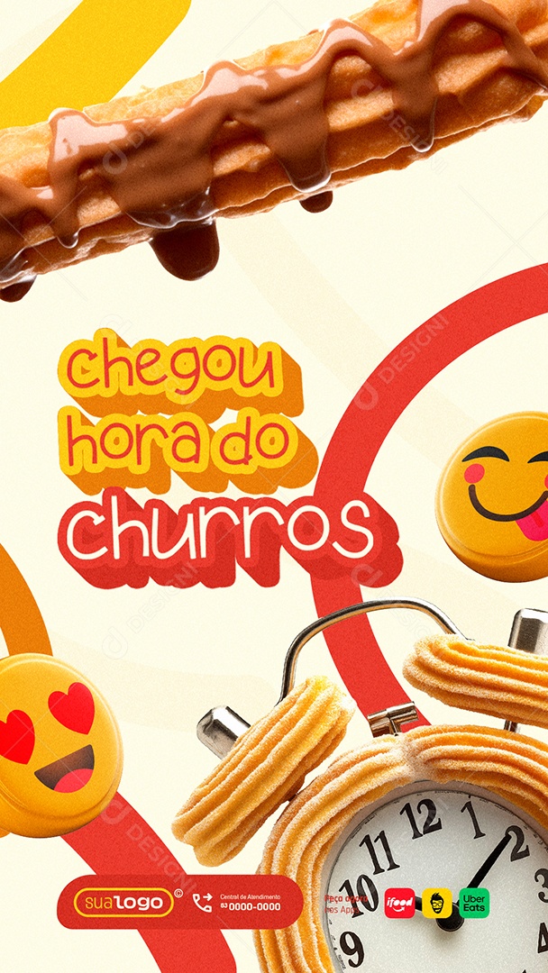 Story Churros Chegou Hora do Churros Social Media PSD Editável
