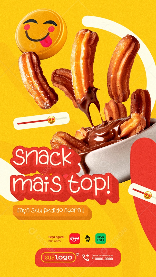 Story Churros Snack Mais Top Social Media PSD Editável