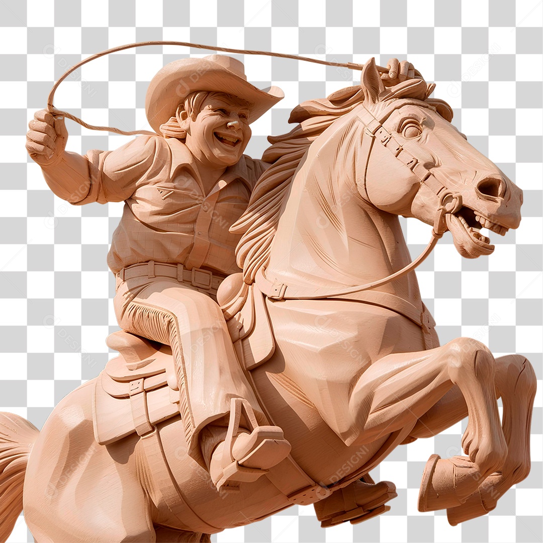 Vaqueiro de Madeira PNG Transparente
