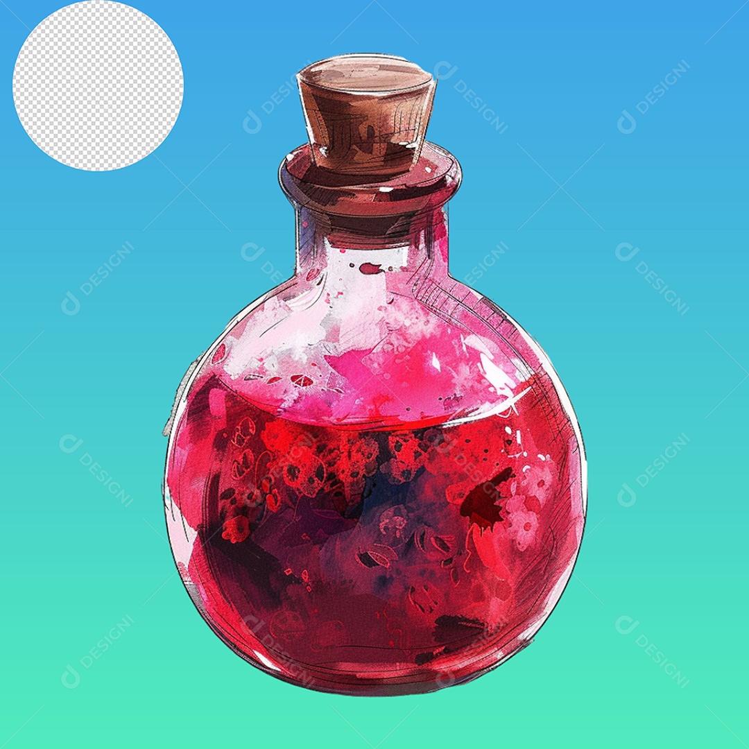 Elemento 3D Frasco Para Composição PSD