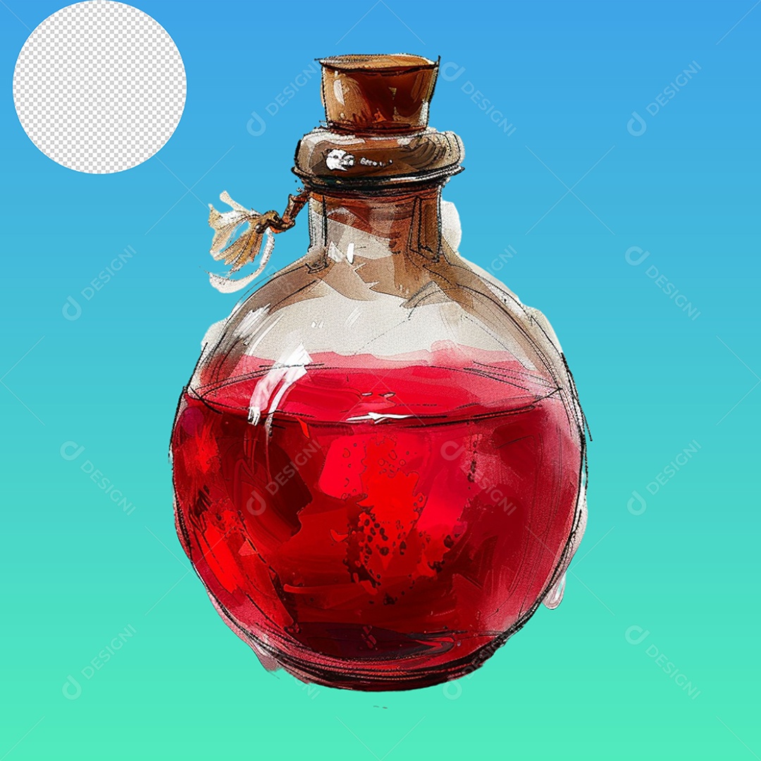 Elemento 3D Frasco Para Composição PSD
