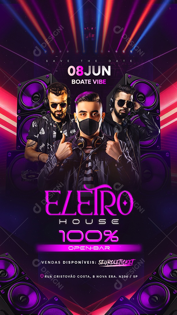 Story Flyer Eletro House Social Media PSD Editável