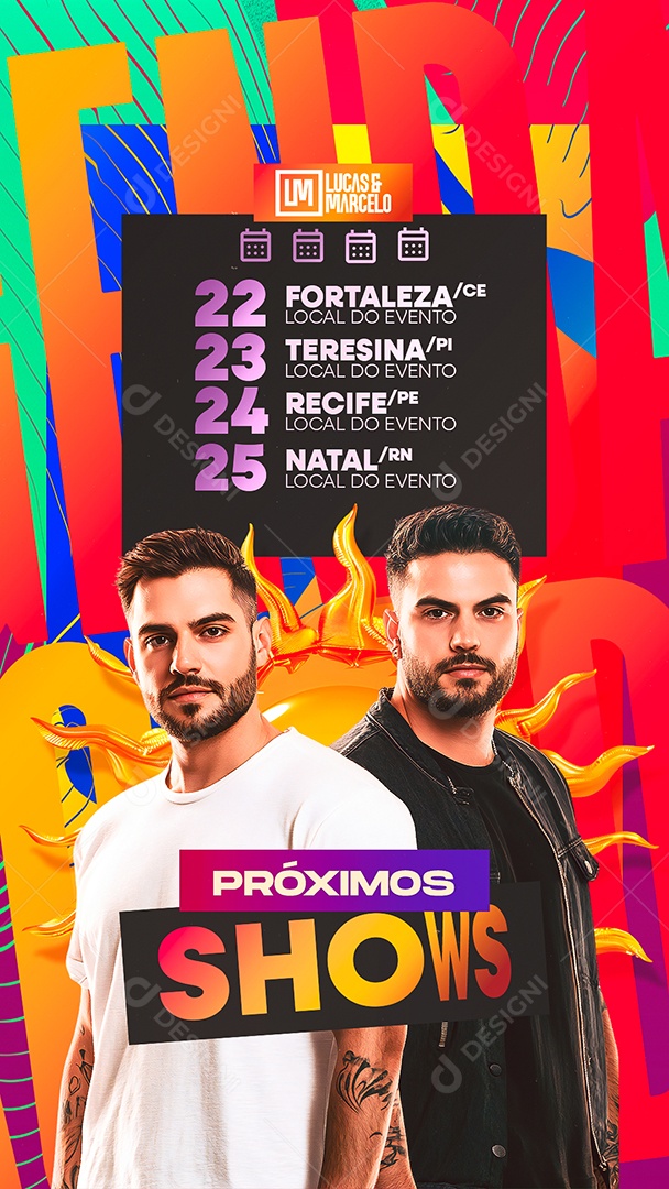 Story Flyer Próximos Shows Social Media PSD Editável