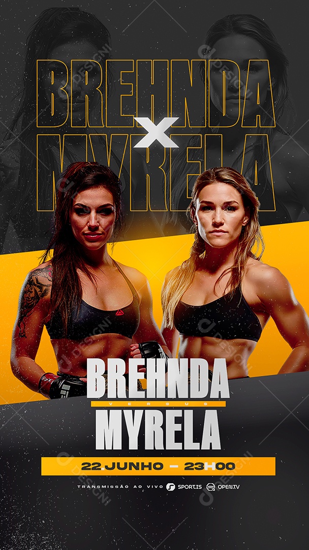 Story Fight Feminino Brehnda x Myrela Social Media PSD Editável