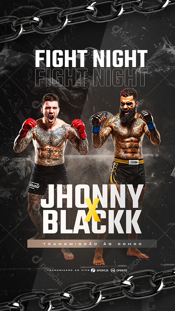 Story Fight Night Social Media PSD Editável