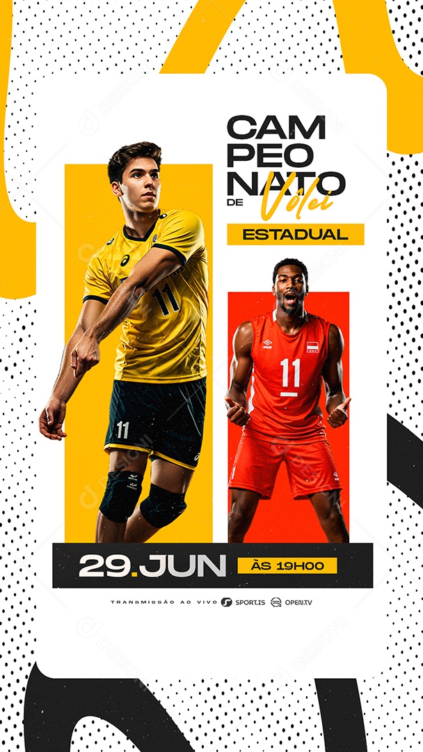 Story Campeonato de Vôlei Estadual Social Media PSD Editável