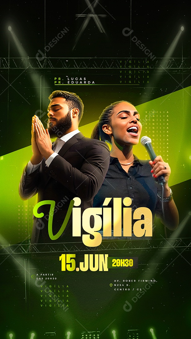 Story Gospel Vigília Social Media PSD Editável