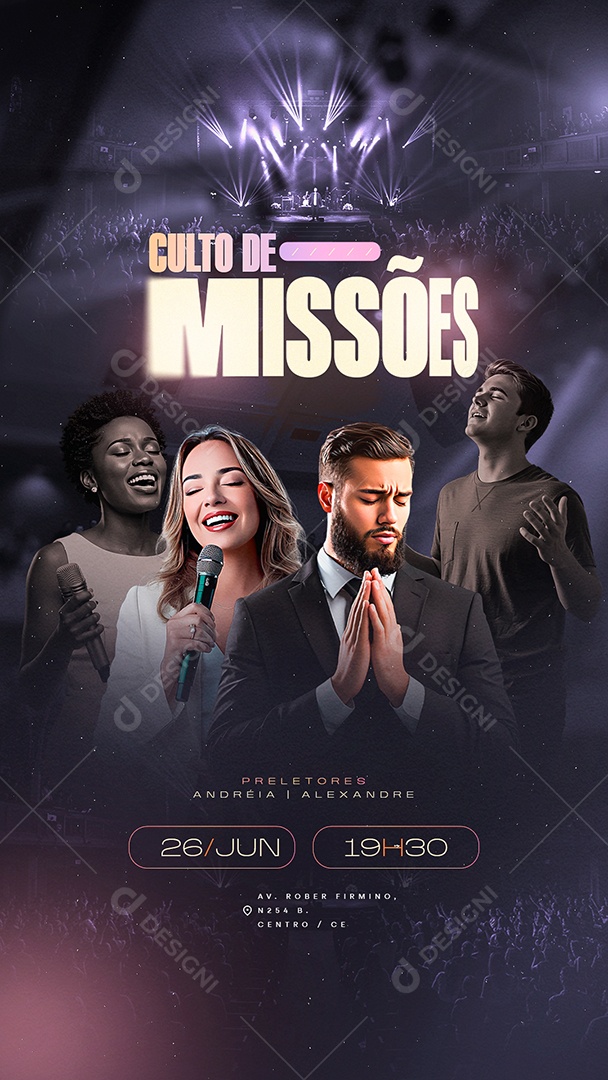 Story Gospel Culto de Missões Social Media PSD Editável