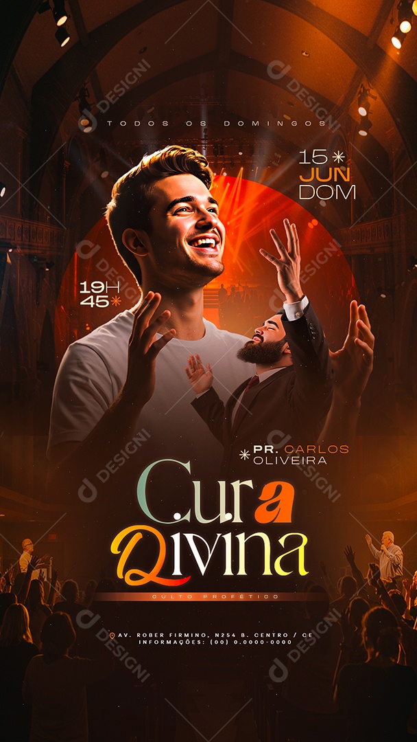 Story Gospel Cura Divina Social Media PSD Editável