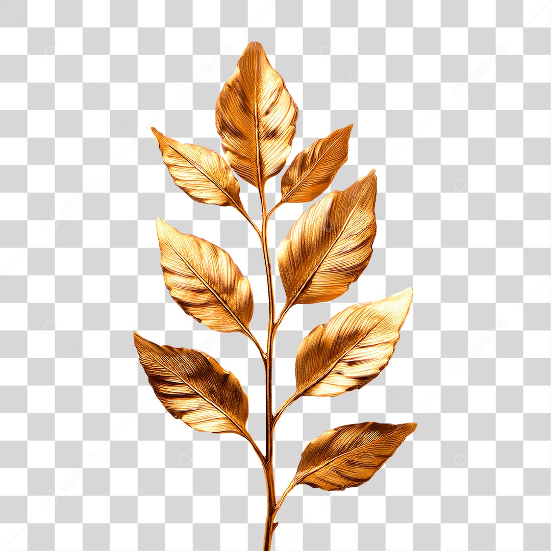 Folha Dourada PNG Transparente