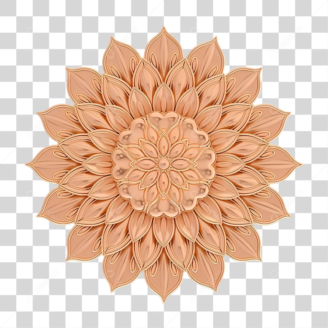 Flor Dourada PNG Transparente