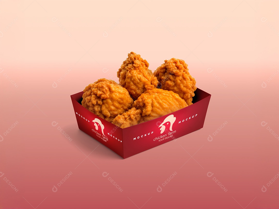 Embalagem com Frango Mockup PSD Editável