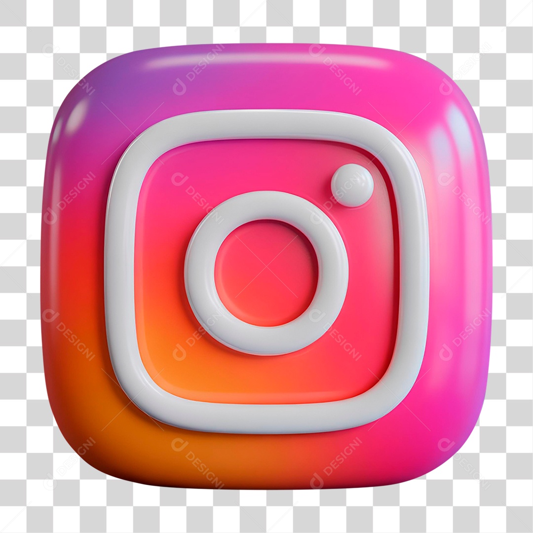 Ícone 3D Instagram PNG Transparente