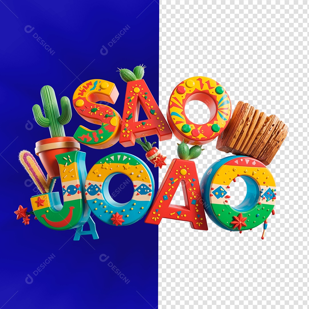 Selo 3D São João Para Composição PSD