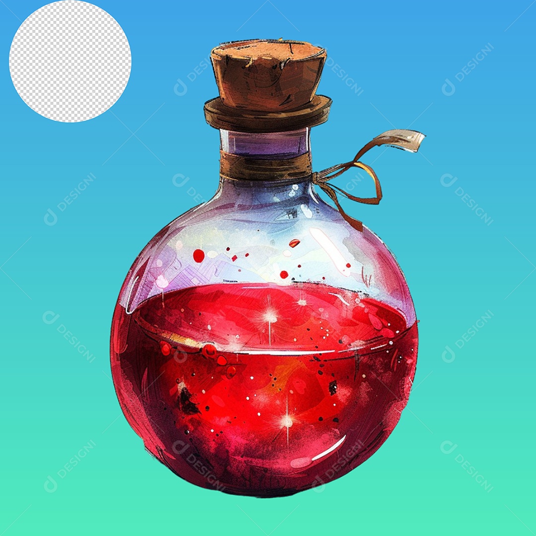 Elemento 3D Frasco para Composição PSD