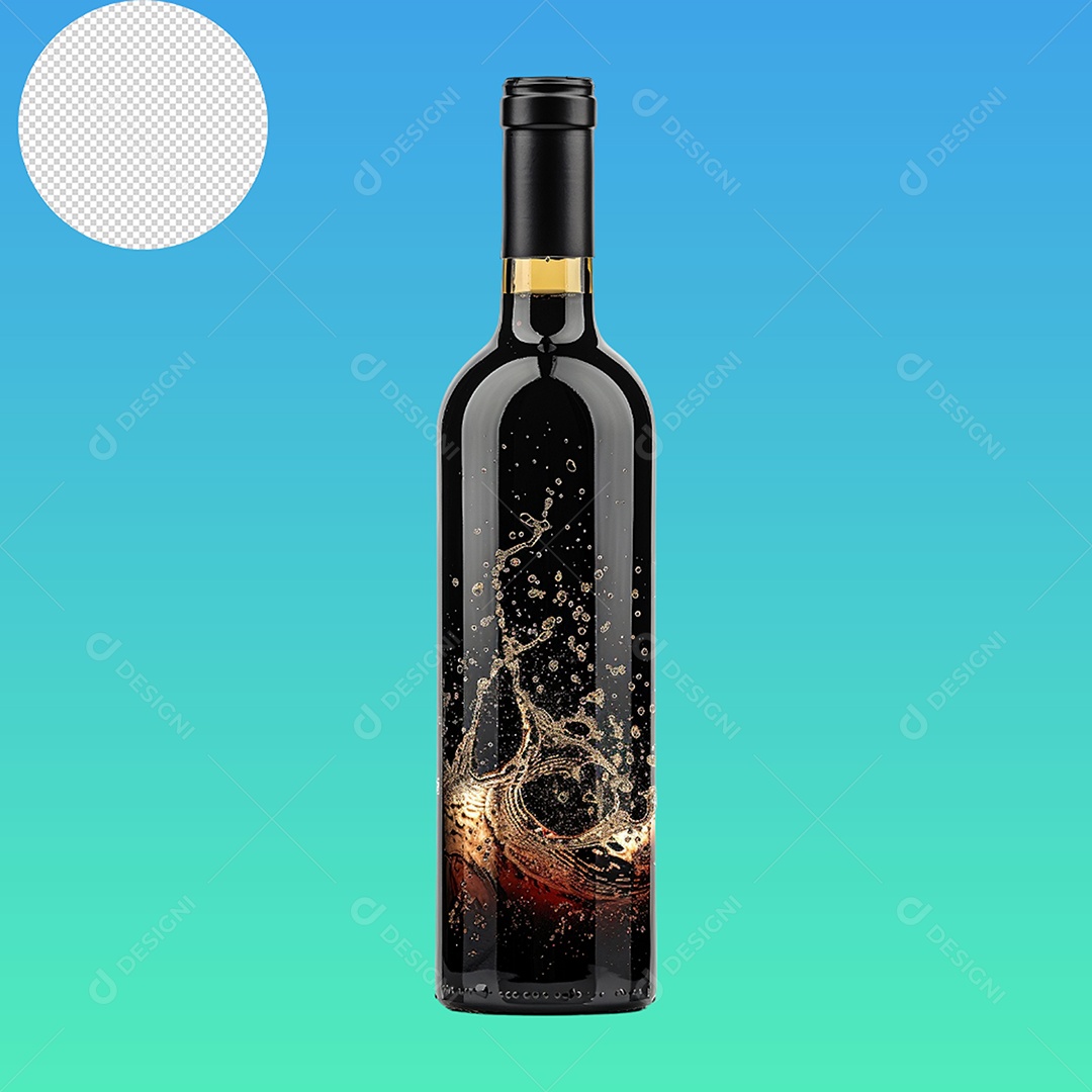 Elemento 3D Garrafa de Vidro para Composição PSD