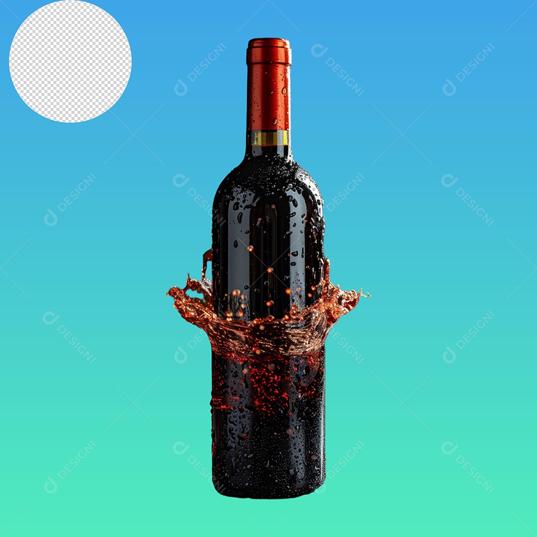 Elemento 3D Garrafa de Vidro para Composição PSD