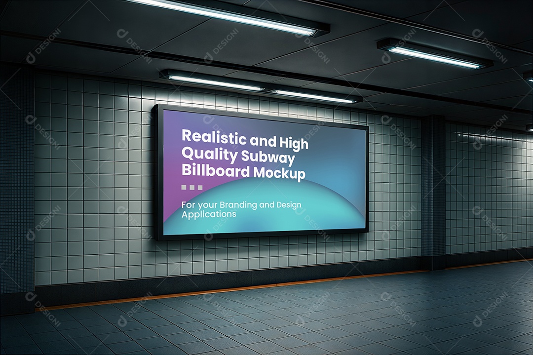 Mockup Anúncio Publicitário Em Metrô PSD Editável