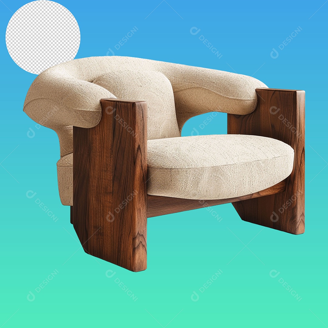 Elemento 3D Poltrona Para Composição PSD