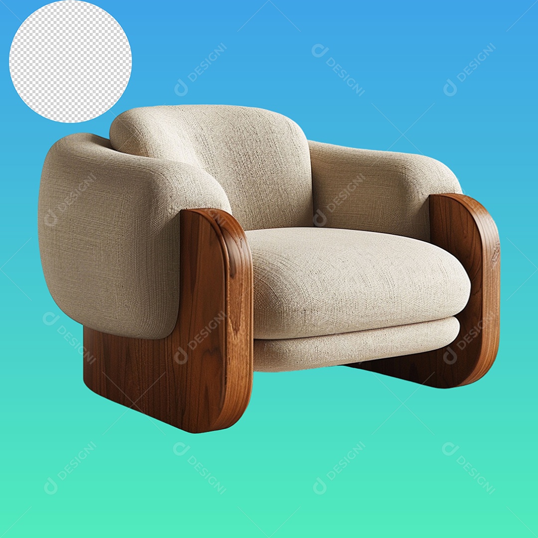 Elemento 3D Poltrona Para Composição PSD