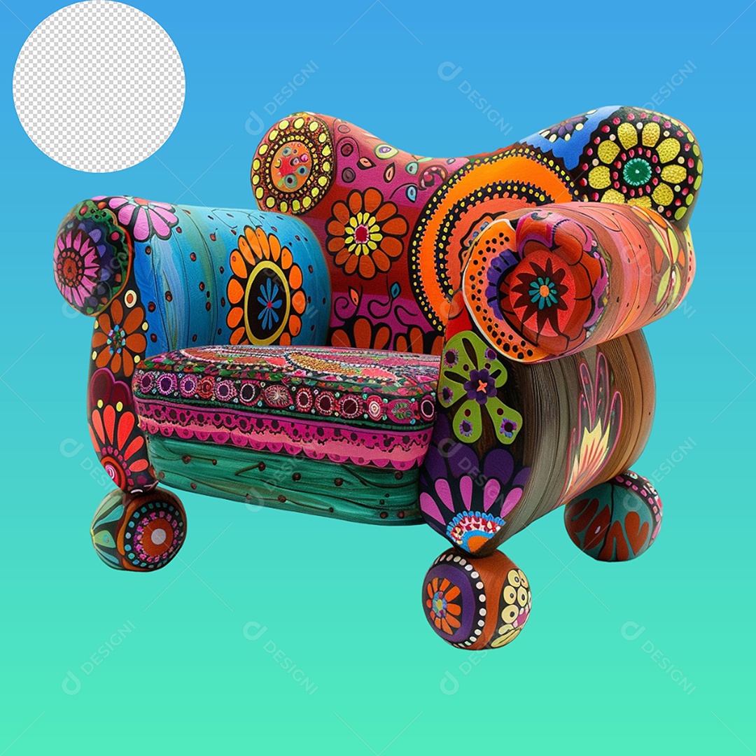 Elemento 3D Poltrona Para Composição PSD