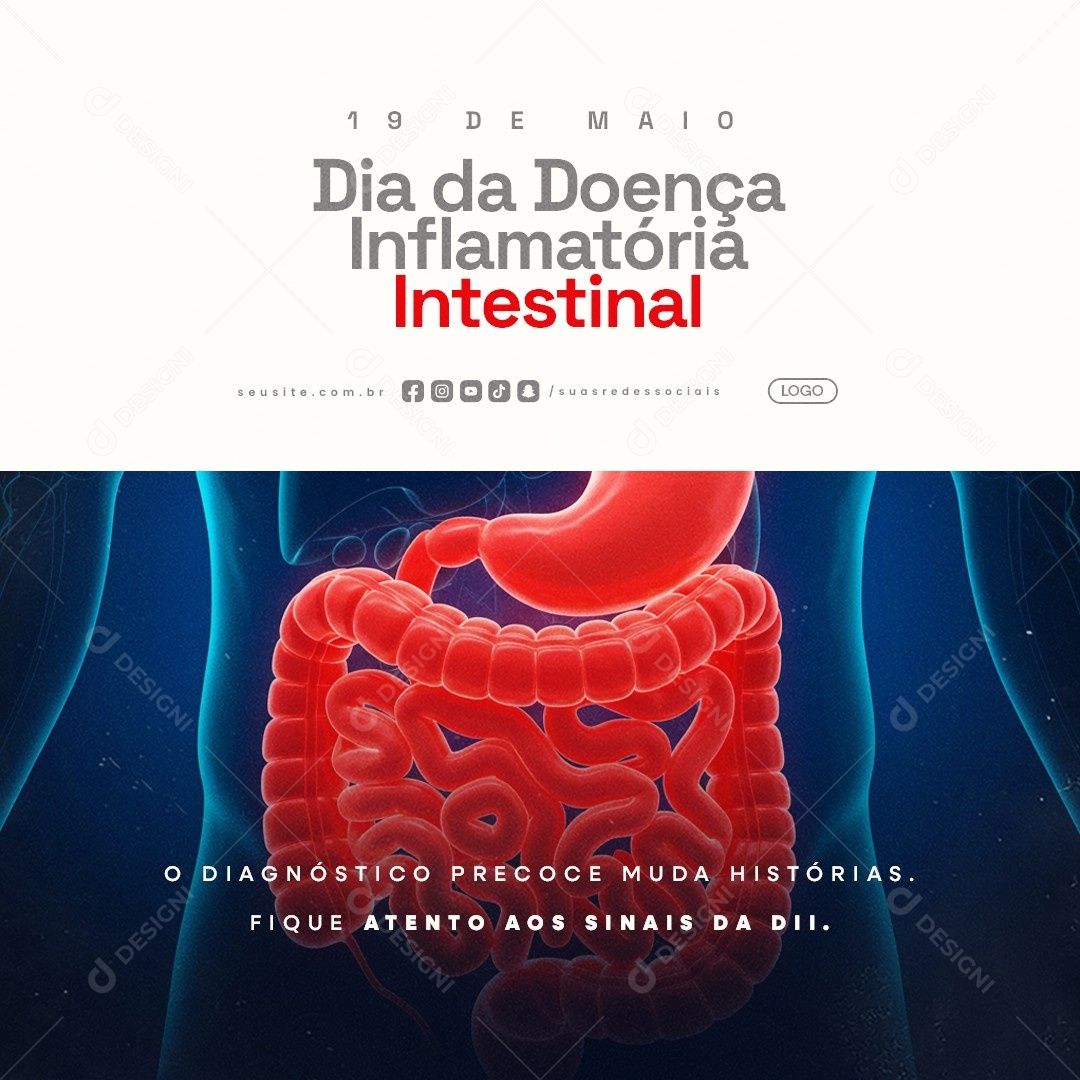 Dia da Doença Inflamatória Intestinal 19 de Maio Social Media PSD Editável