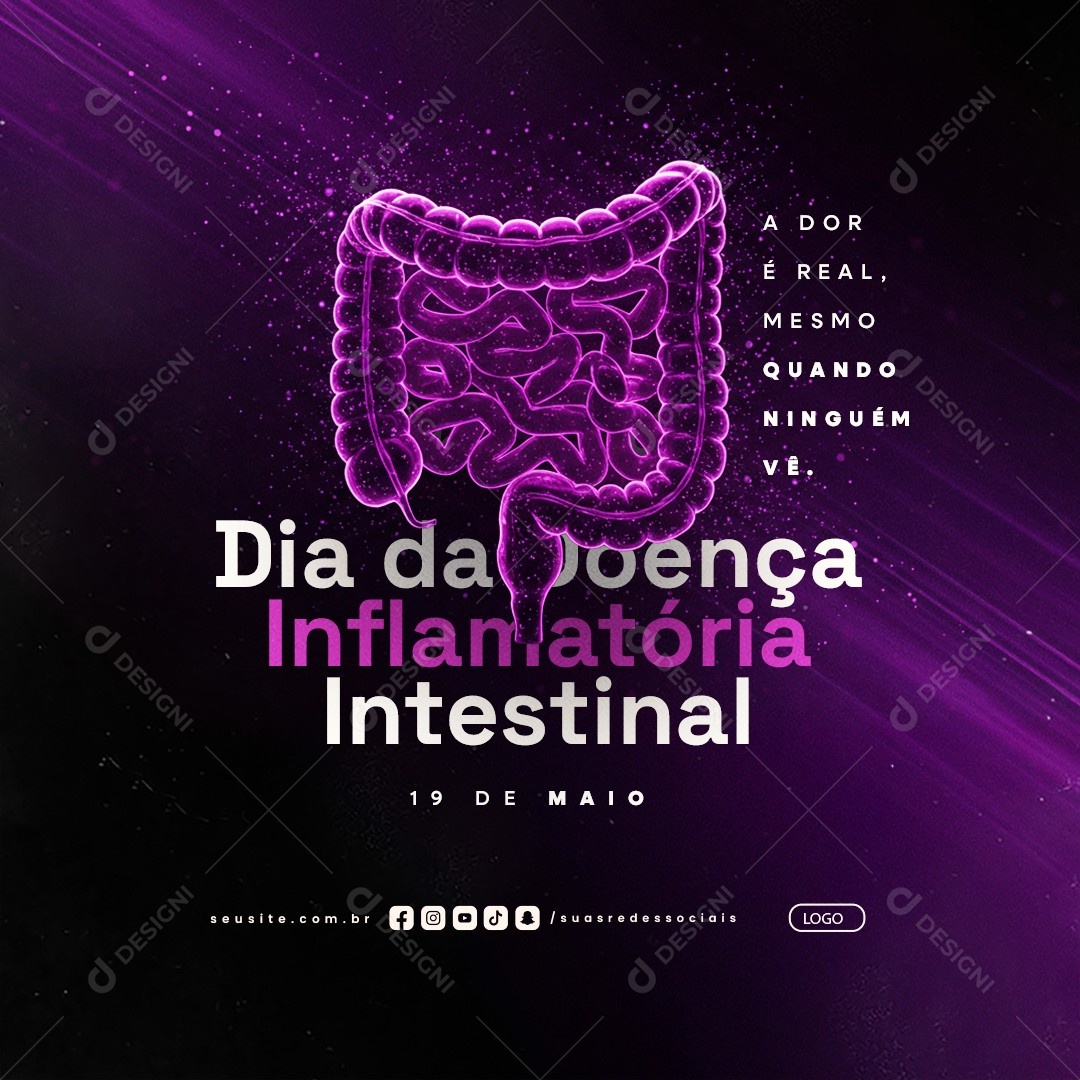 Dia da Doença Inflamatória Intestinal 19 de Maio Social Media PSD Editável