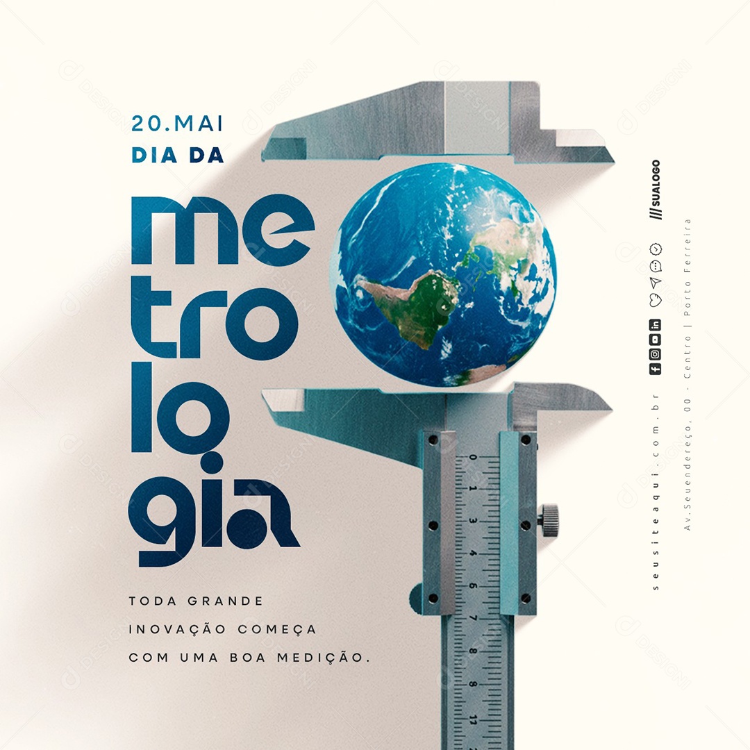 Dia da Metrologia 20 de Maio Social Media PSD Editável