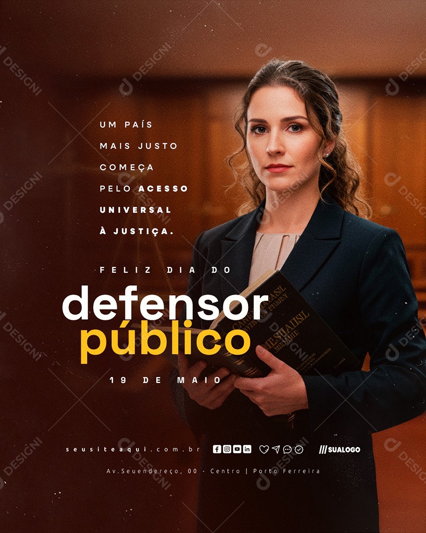 Feliz Dia do Defensor Público 19 de Maio Social Media PSD Editável