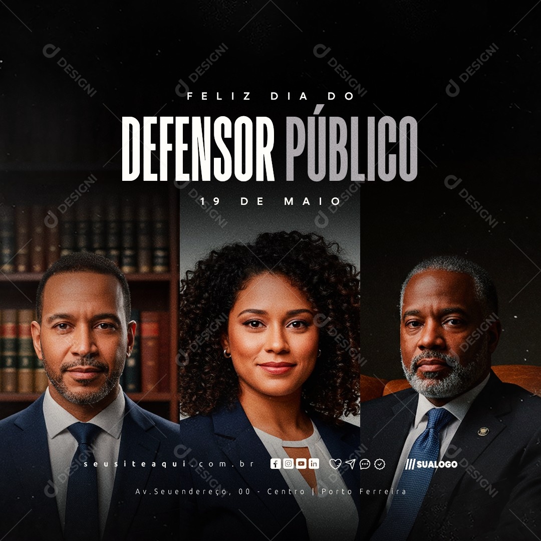 Feliz Dia do Defensor Público 19 de Maio Social Media PSD Editável