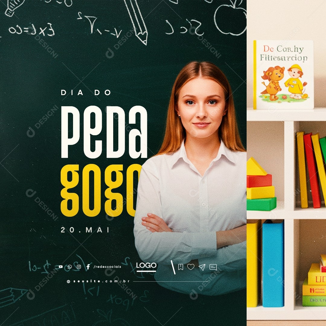 Dia do Pedagogo 20 de Maio Social Media PSD Editável