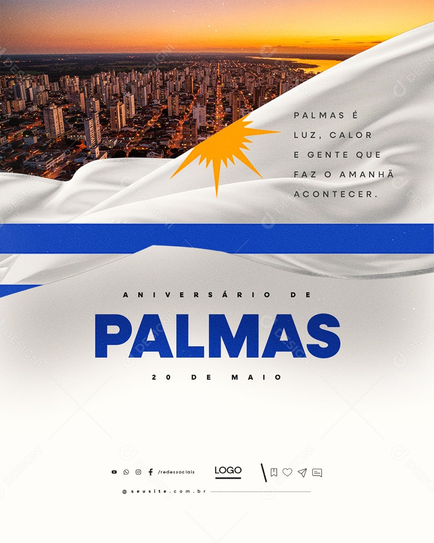 Aniversário de Palmas 20 de Maio Social Media PSD Editável