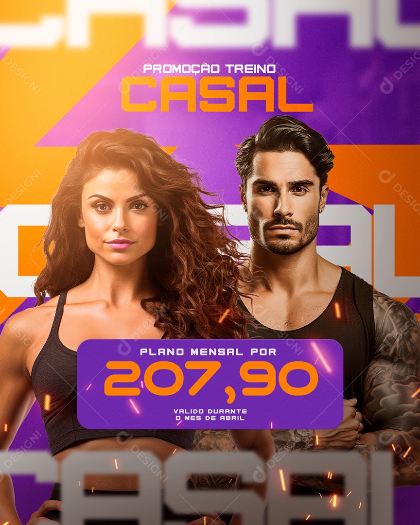 Sua Academia Equipada para Crescer Social Media PSD Editável