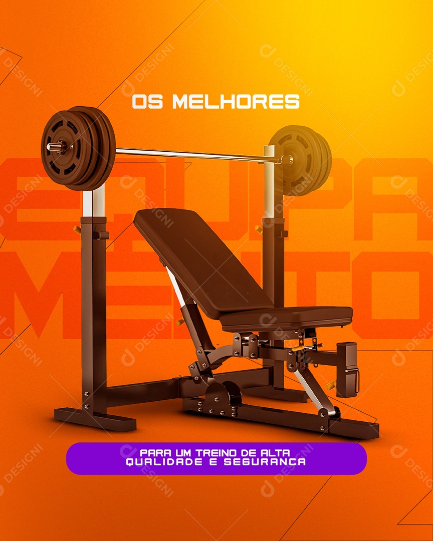 Sua Academia Equipada para Crescer Social Media PSD Editável