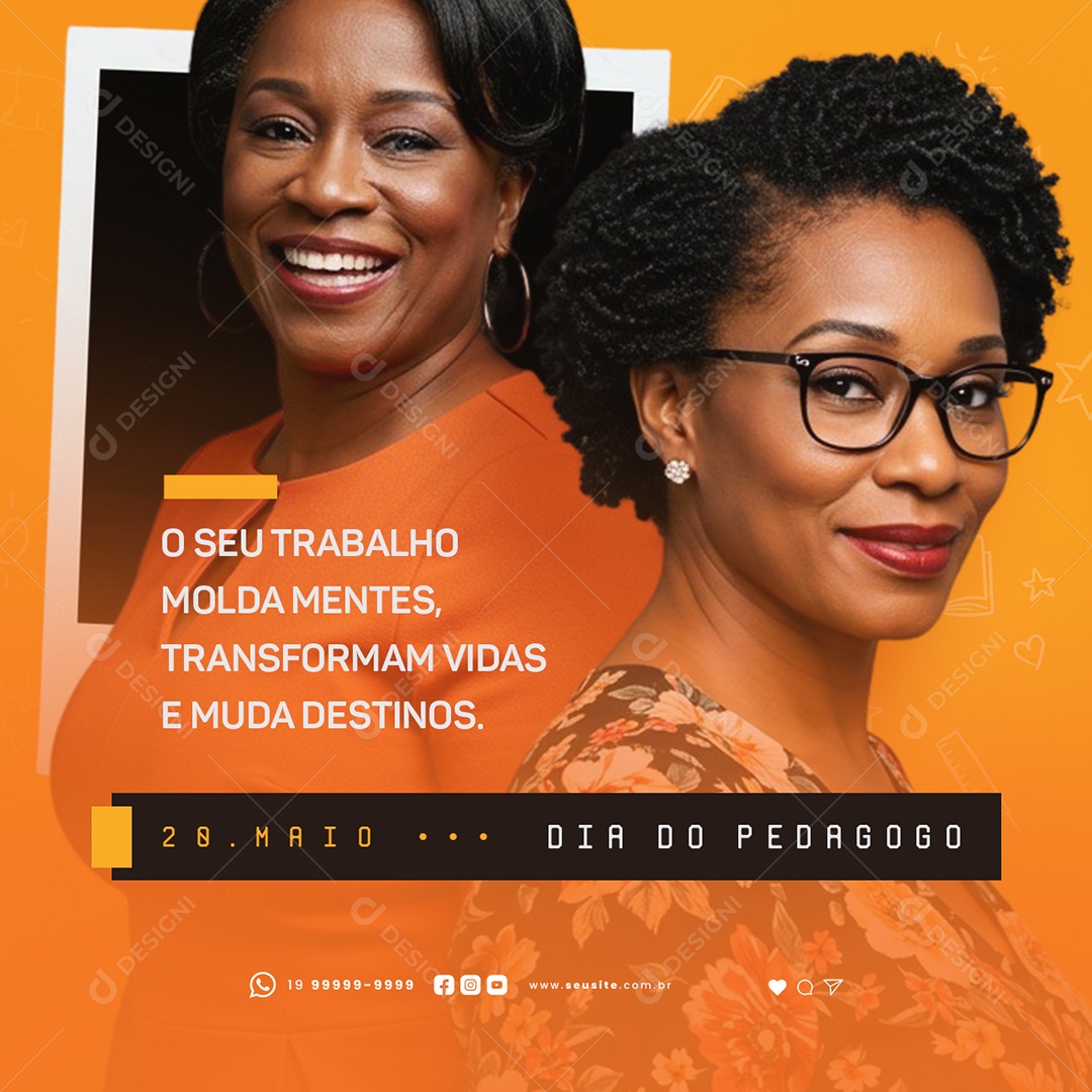 Dia do Pedagogo 20 de Maio Social Media PSD Editável