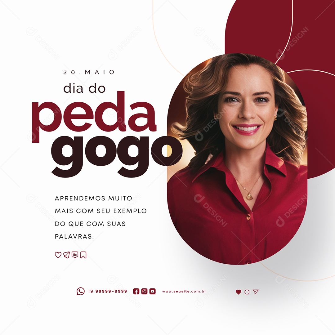 Dia do Pedagogo 20 de Maio Social Media PSD Editável