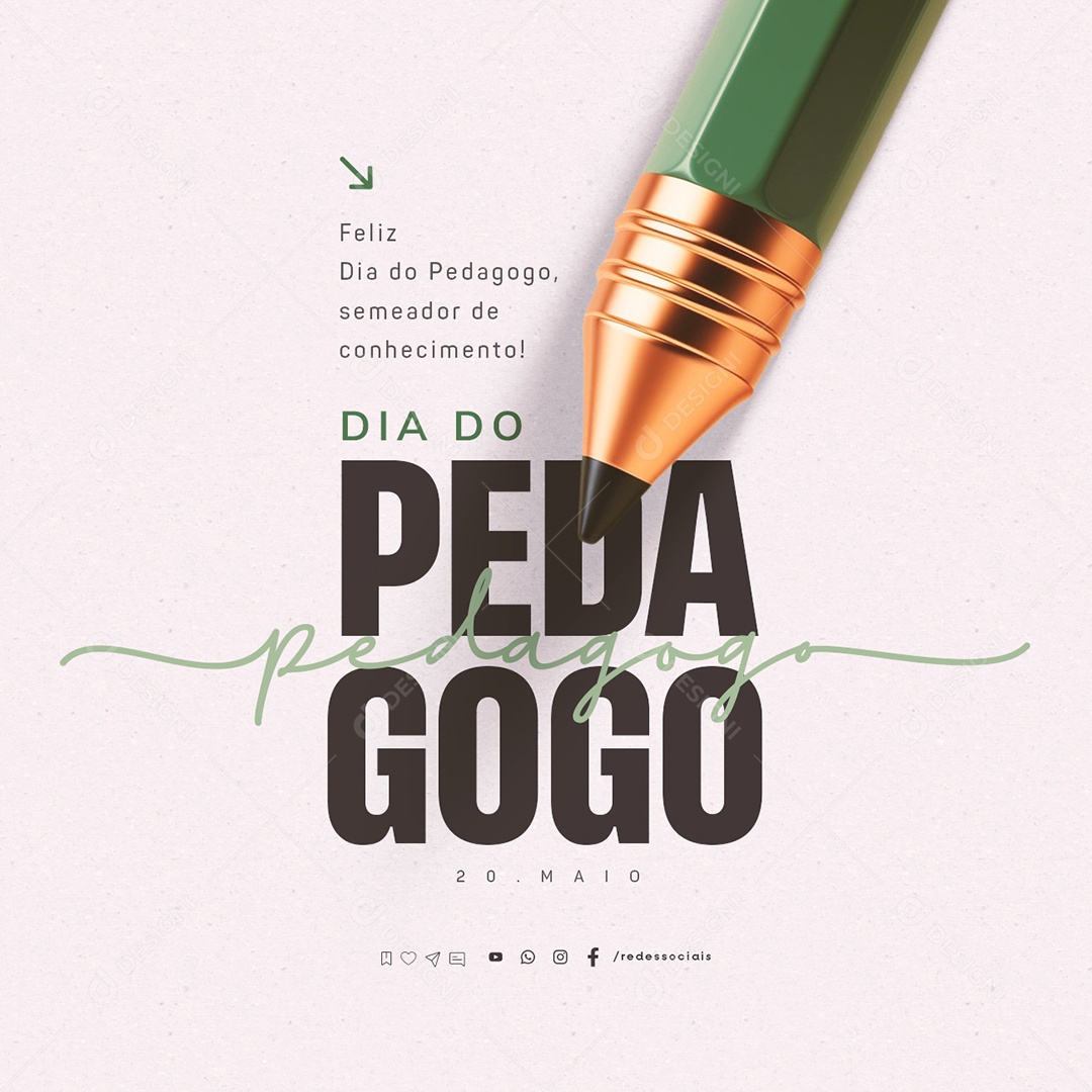 Dia do Pedagogo 20 de Maio Social Media PSD Editável