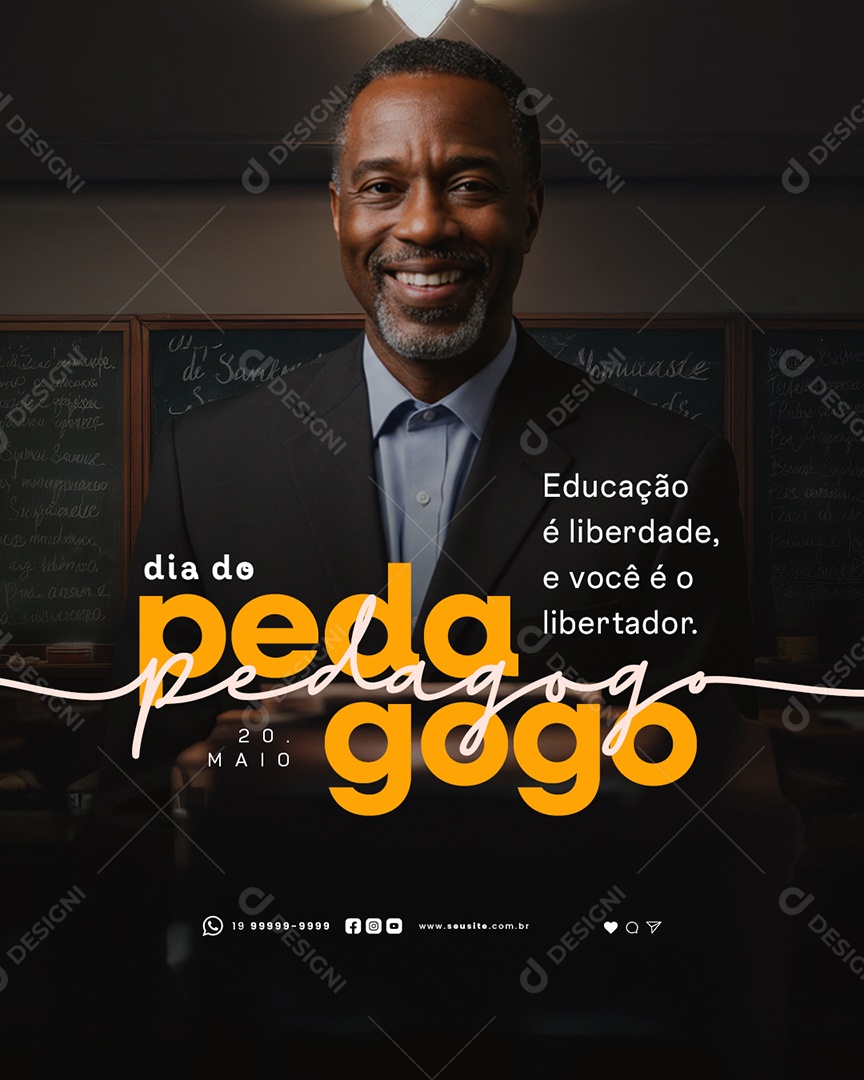 Dia do Pedagogo 20 de Maio Social Media PSD Editável