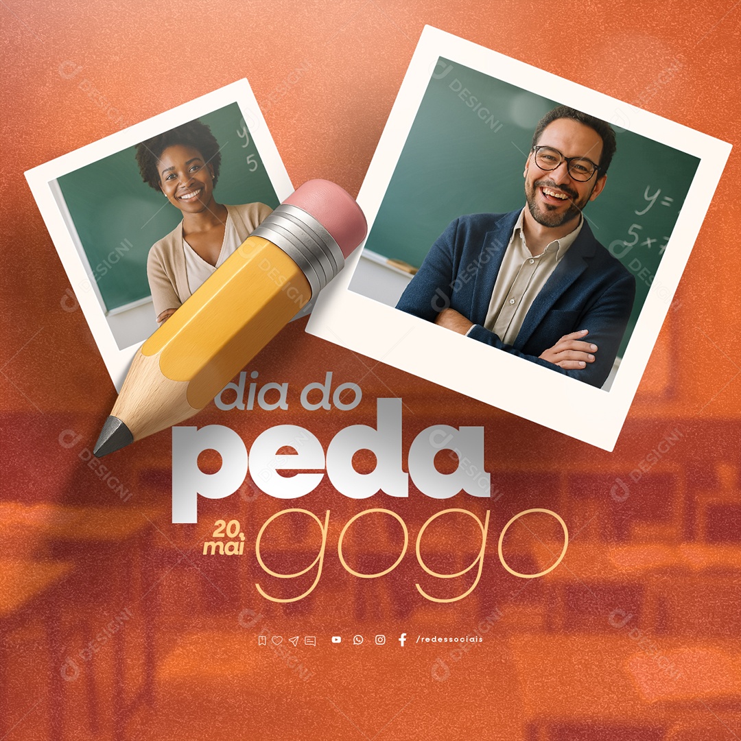 Dia do Pedagogo 20 de Maio Social Media PSD Editável