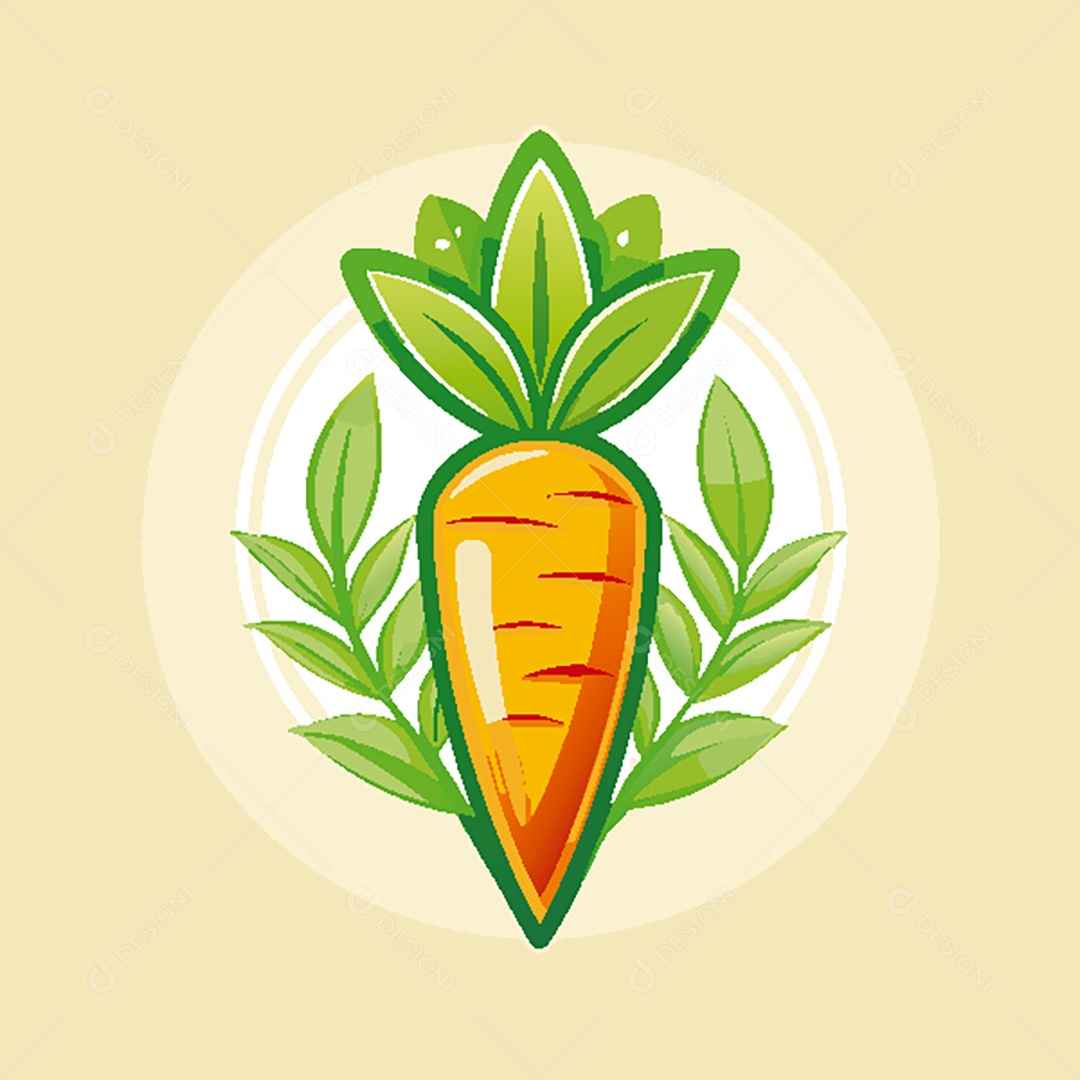 Modelo de Ícone de Logo Cenoura Vetor EPS