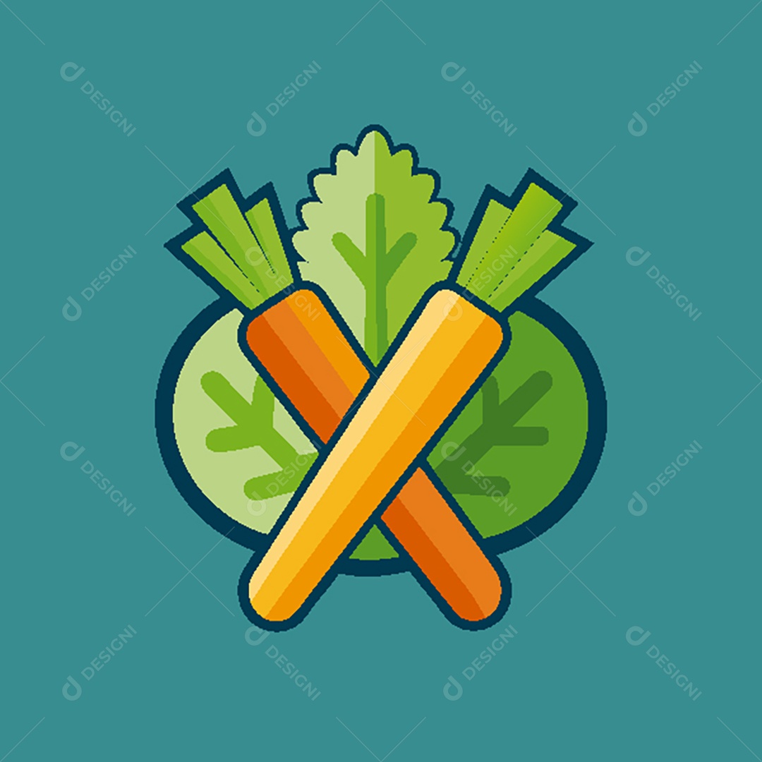 Modelo de Ícone de Logo Cenoura Vetor EPS