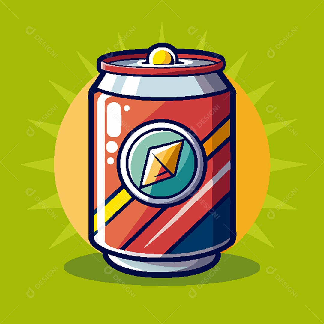 Modelo de Ícone de Logo Lata de Refrigerante Vetor EPS