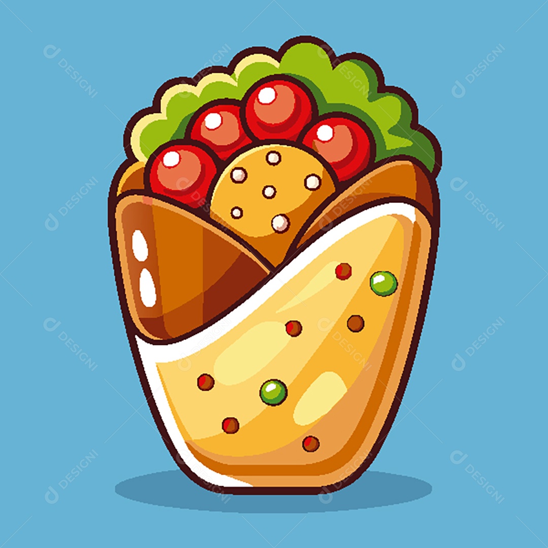 Modelo de Ícone de Logo Burrito Vetor EPS