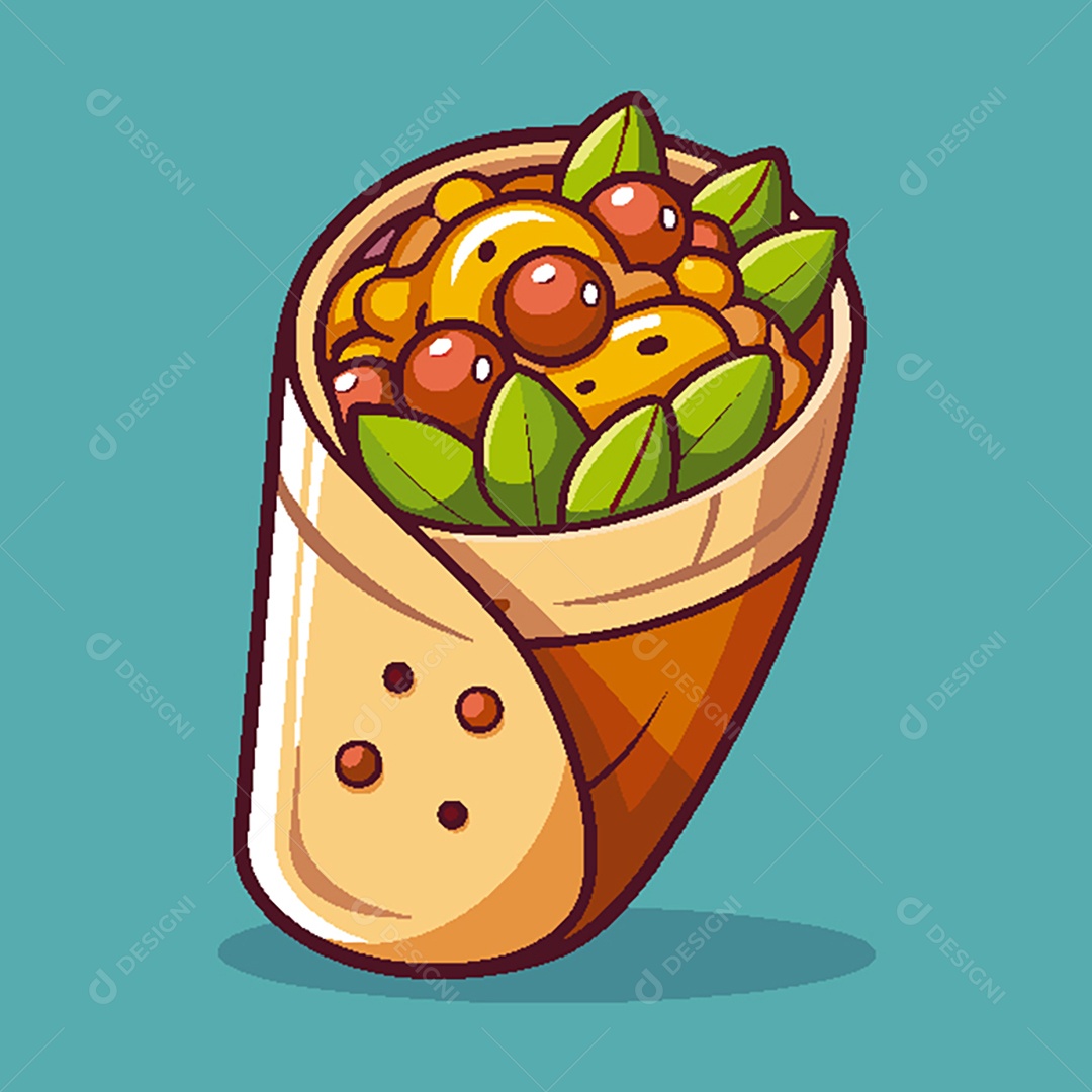 Modelo de Ícone de Logo de Burrito Vetor EPS