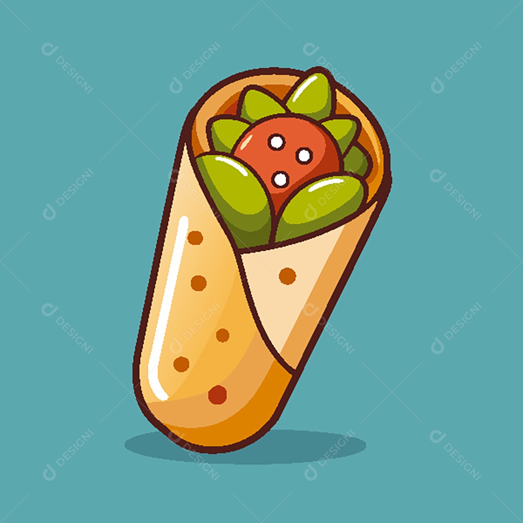 Modelo de Ícone de Logo de Burrito Vetor EPS